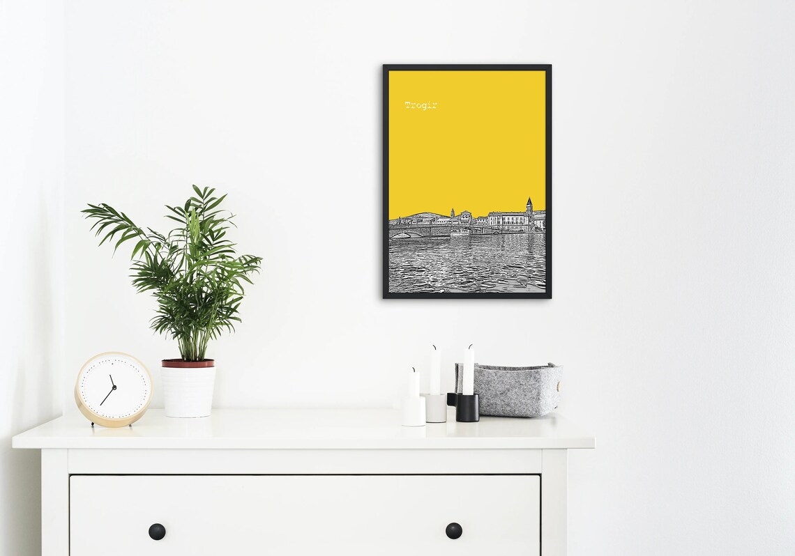 Trogir Croatia Skyline Travel Poster, Dalmatia - Image 2