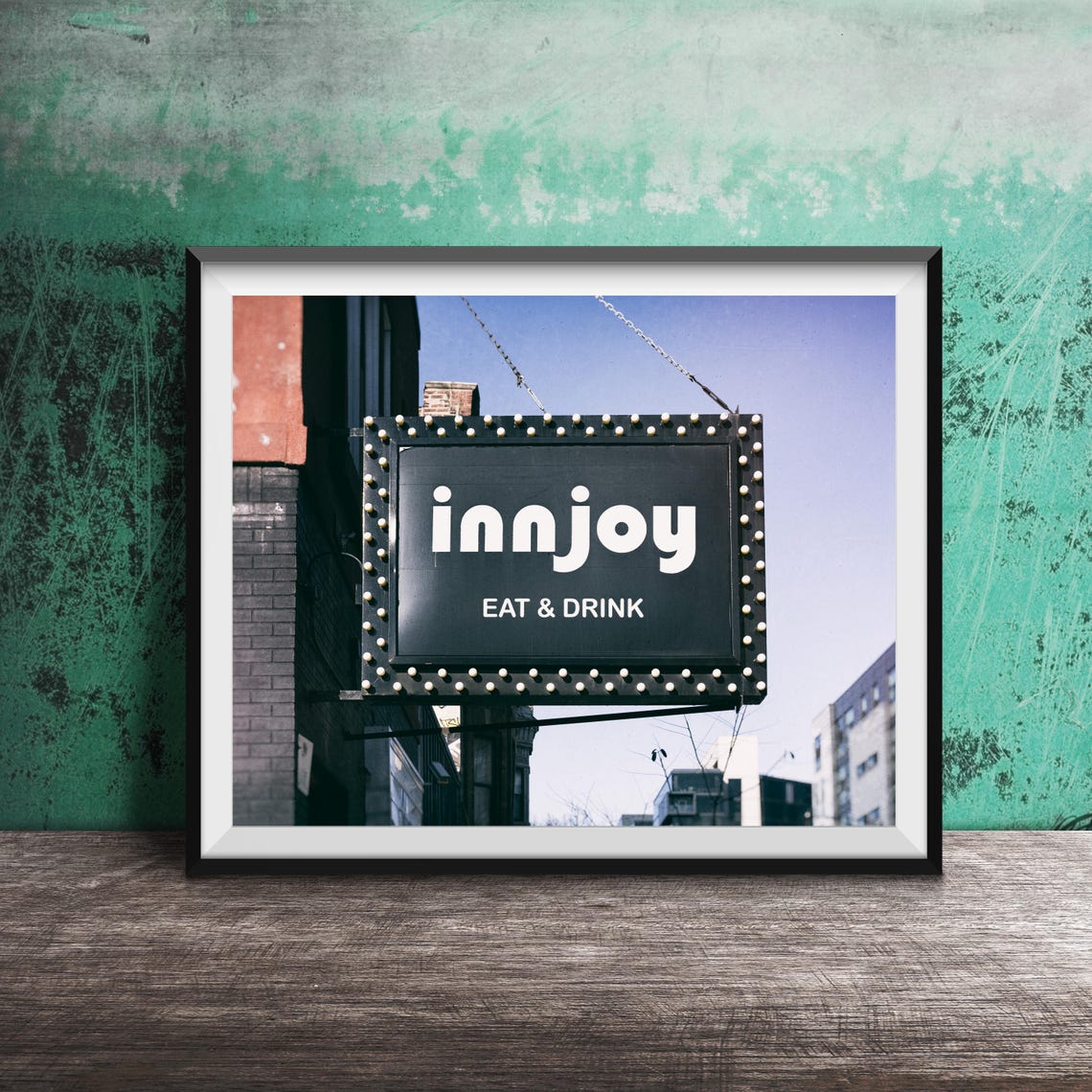 Innjoy Eat and Drink Marquee Sign Chicago Restaurant Art Poster