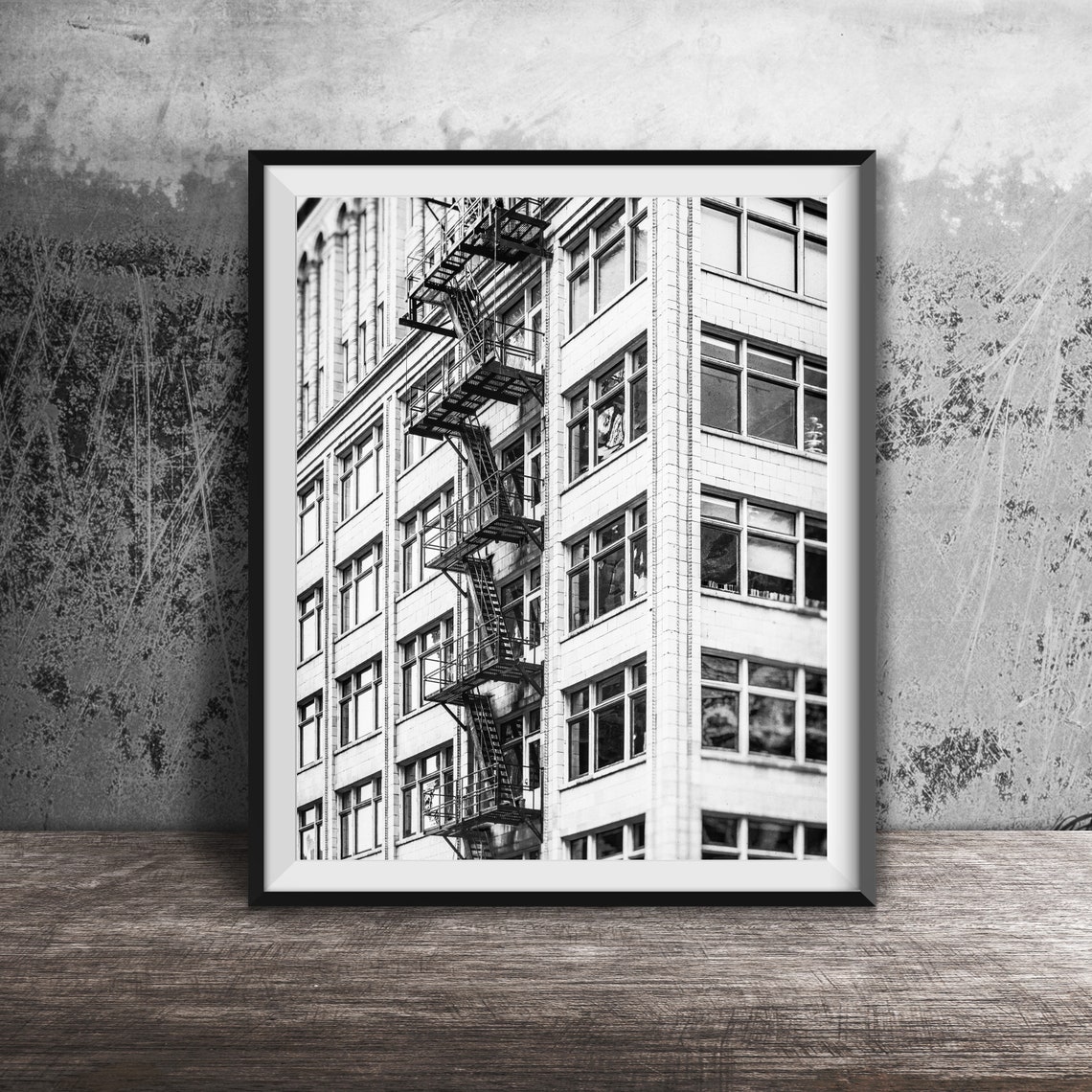 Classic Fire Escape On Historic Building Facade Detail Poster - Image 2