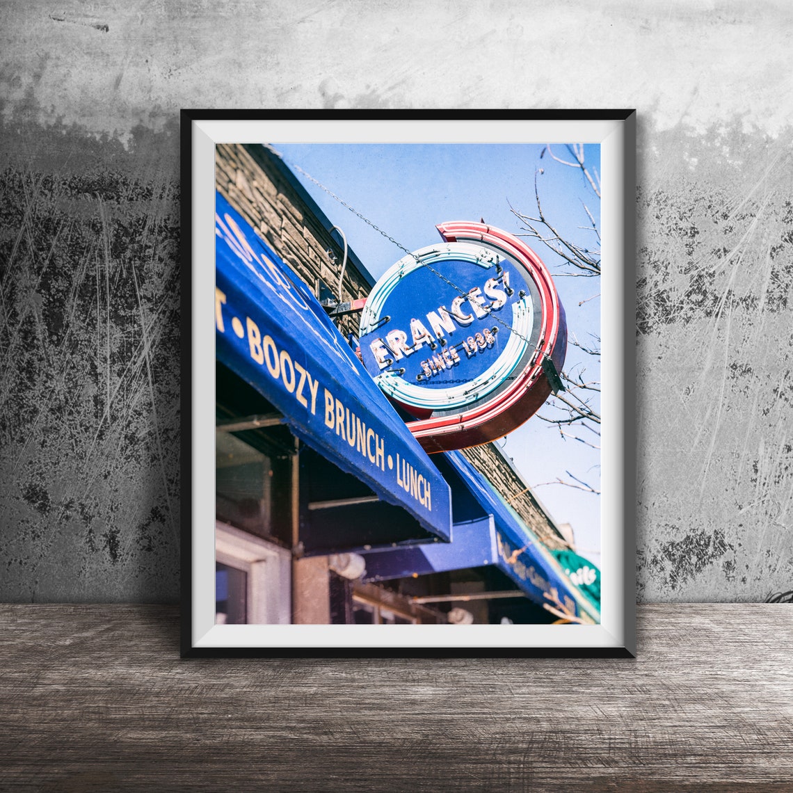 Frances' Since 1938 Round Neon Restaurant Sign Wall Photo Poster
