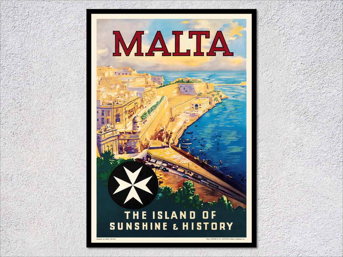 Malta Vintage Travel Poster, Mediterranean Island - Image 2