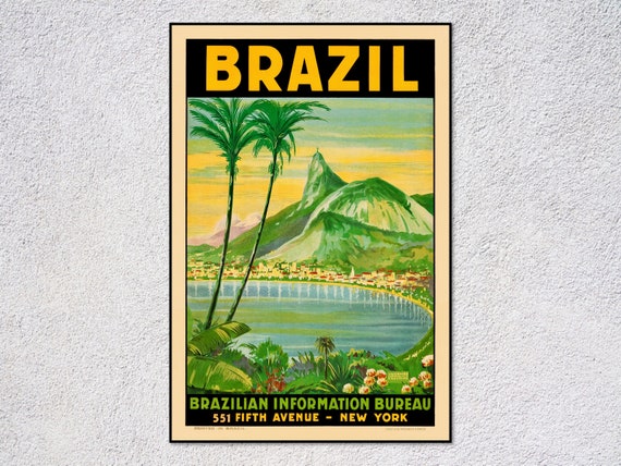 Rio De Janeiro Vintage Travel Poster, Brazil