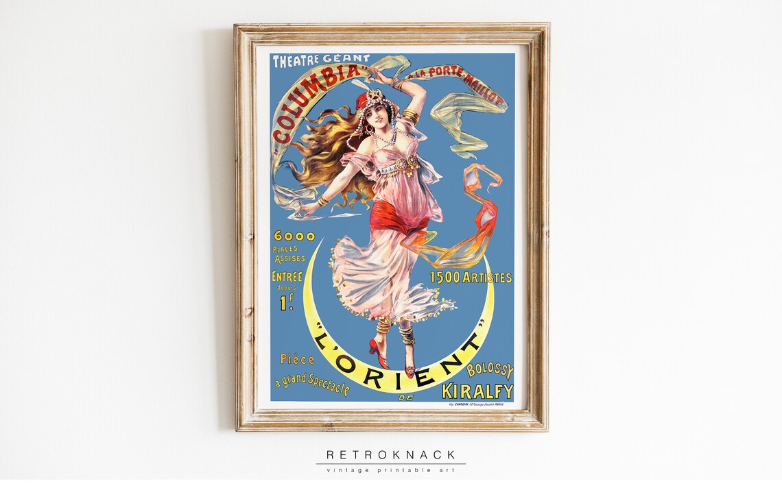 L Orient Kiralfy Columbia Theatre Grand Spectacle French Poster - Image 2