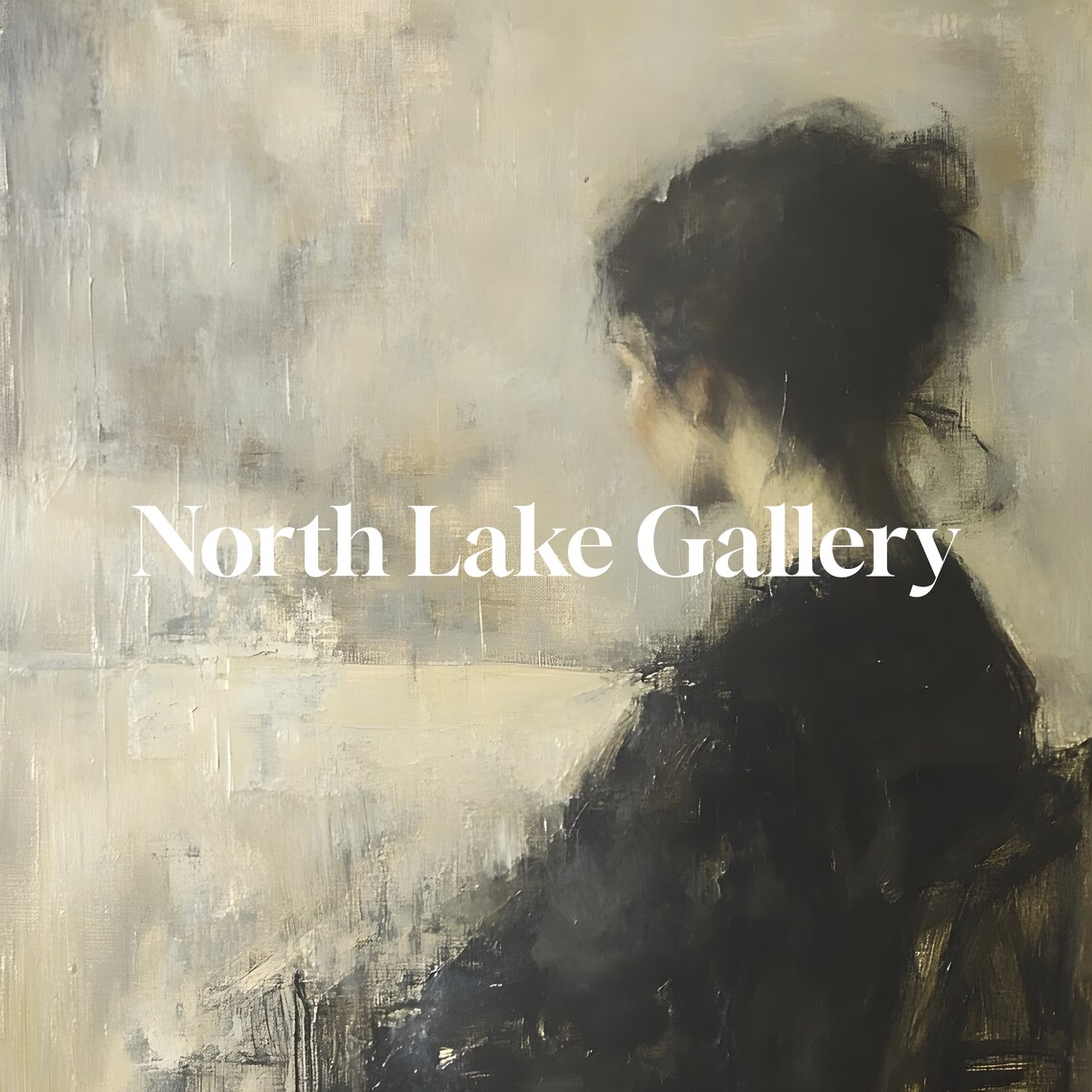 Abstract Woman Silhouette Dark Moody Impressionist Figure Poster - Image 4