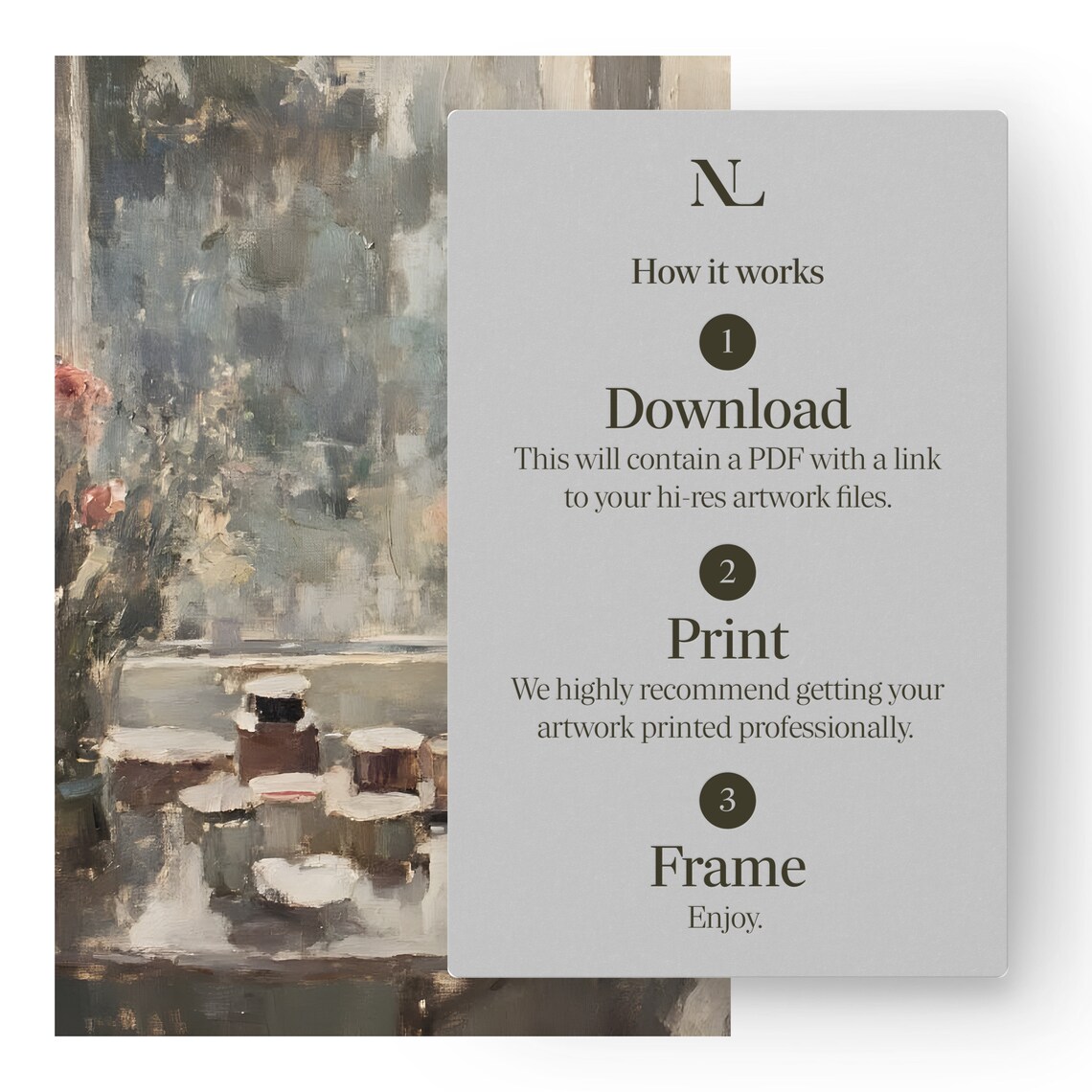 Woman Applying Lipstick Vintage Vanity Impressionist Painting Poster - Image 5