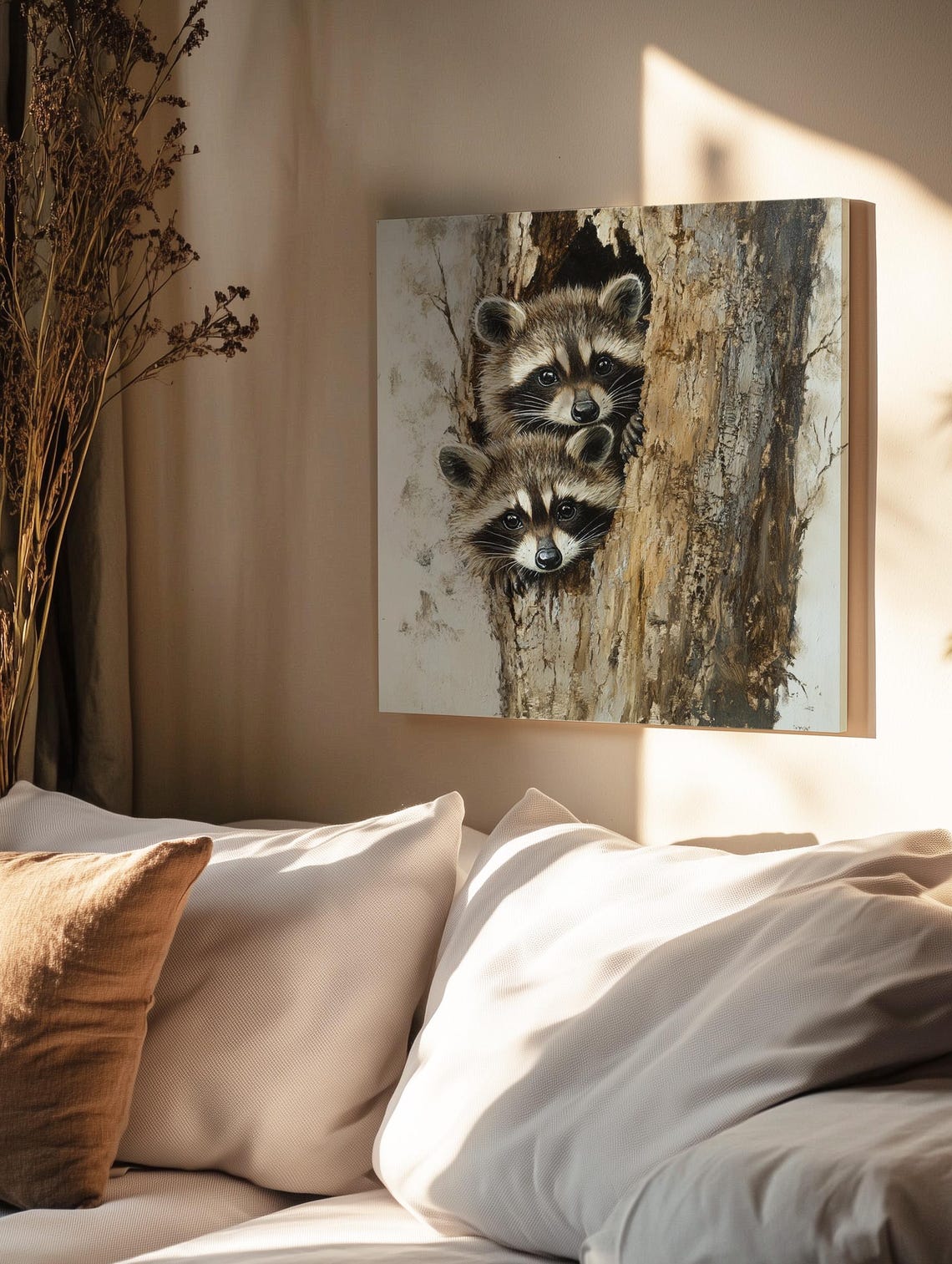 Cute Raccoons Print Adorable Wall Art For Animal Lovers Nursery Decor Wildlife Home Decor Gift Idea - Image 2