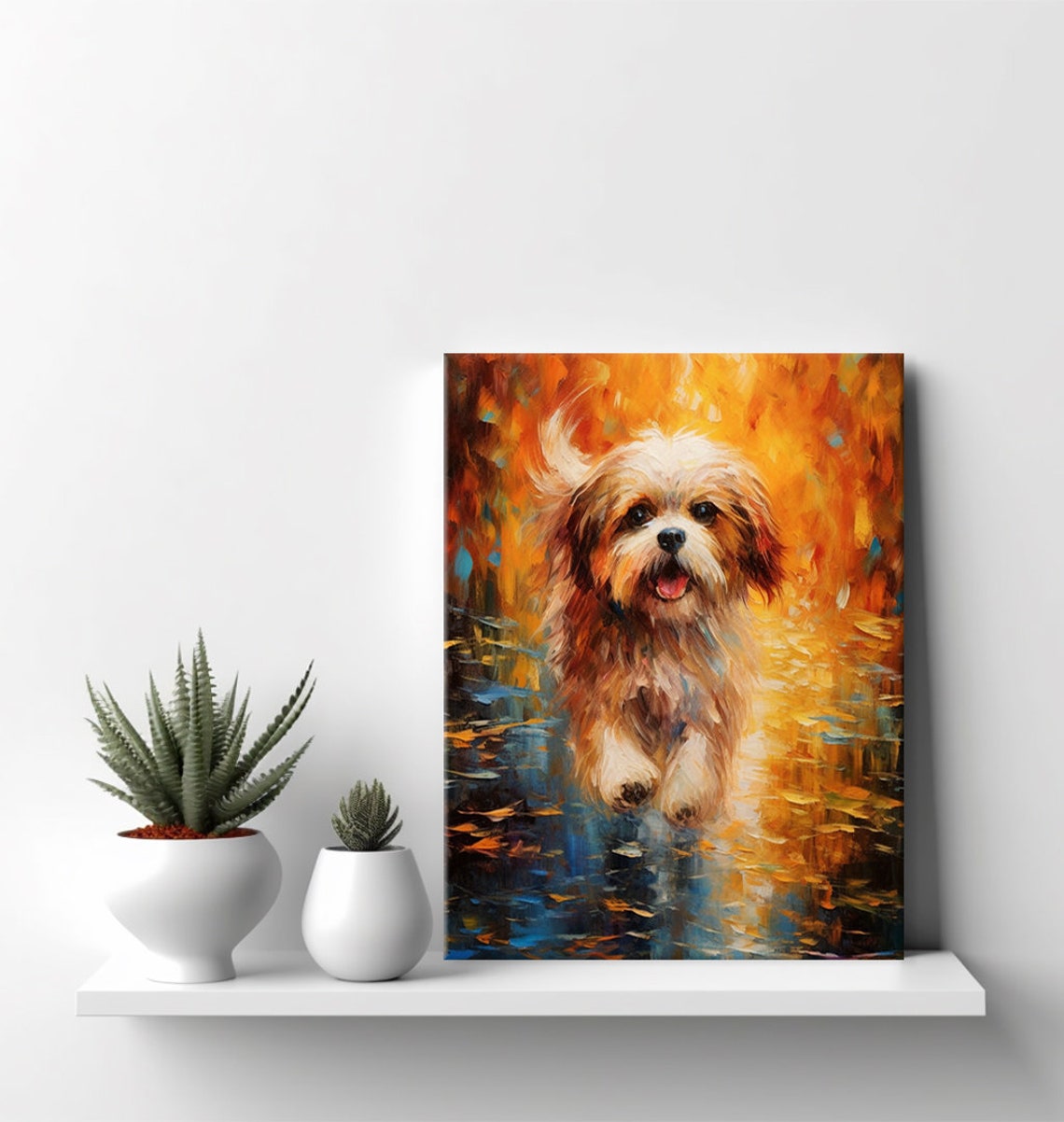 Shih Tzu Dog Animal Print Colourful Dog Portrait Painting Print Gift For Shih Tzu Dog Lover Animal Dog Wall Decor I Dog Print