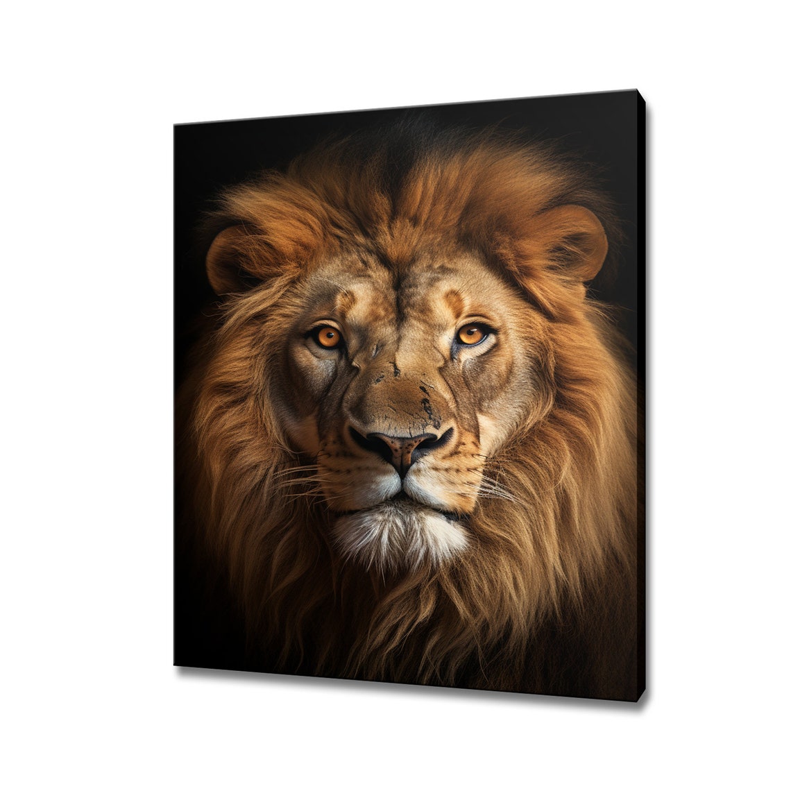 Lion King Portrait Majestic Mane Golden Dark Wildlife Poster