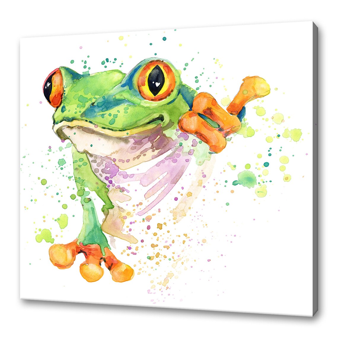 Colorful Frog Art Print, Abstract Modern Decor