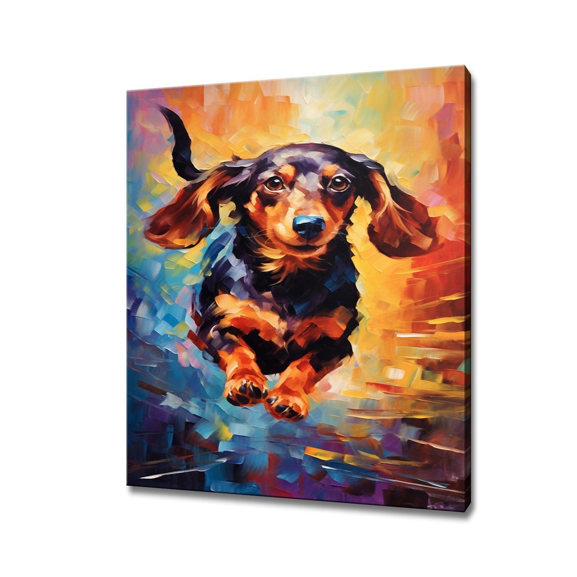Dachshund Dog Animal Print Colourful Dog Portrait Painting Print Gift For Dachshund Dog Lover Animal Dog Wall Decor I Dog Print