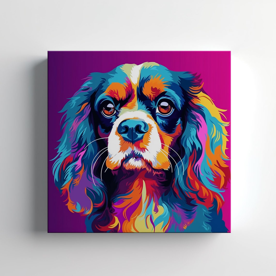 Cavalier King Charles Spaniel Pop Art Colourful Dog Wall Poster - Image 3