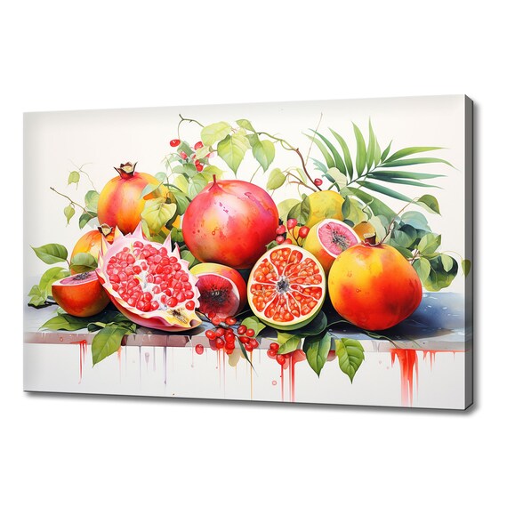 Citrus Fruits Watercolour Painting Print Fruits Lover Gift Kitchen Restaurant Wall Art Print Colourful Fruits Wall Decor