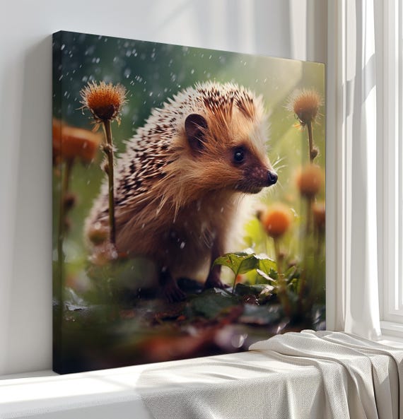 Hedgehog Wall Art Print Cute Autumn Forest Decor For Nature Lovers Home Decor
