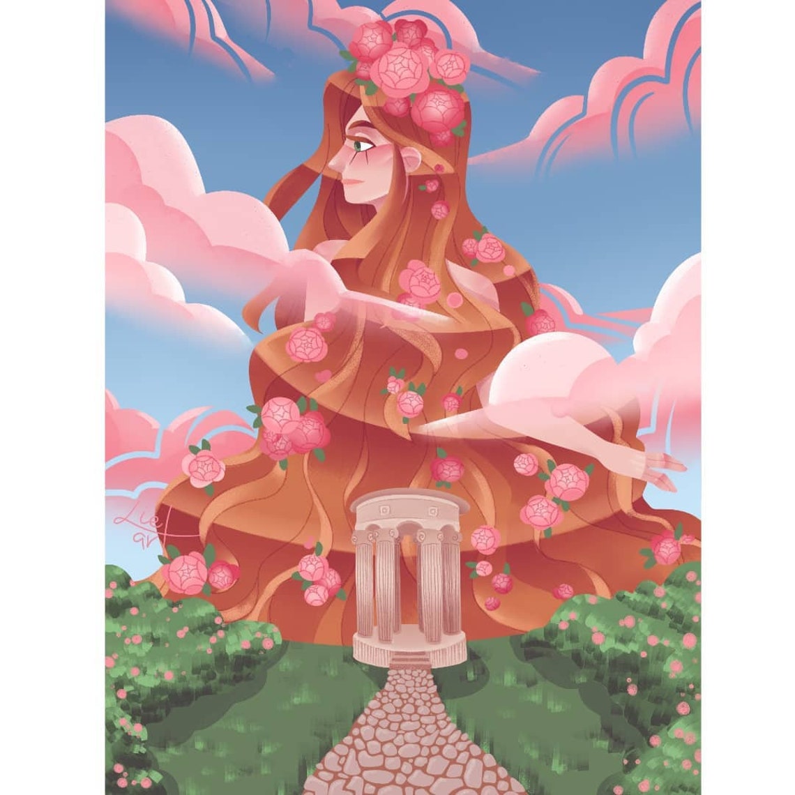 Mother and Child Packing a Picnic Basket Together Kitchen Art Poster - Image 2
