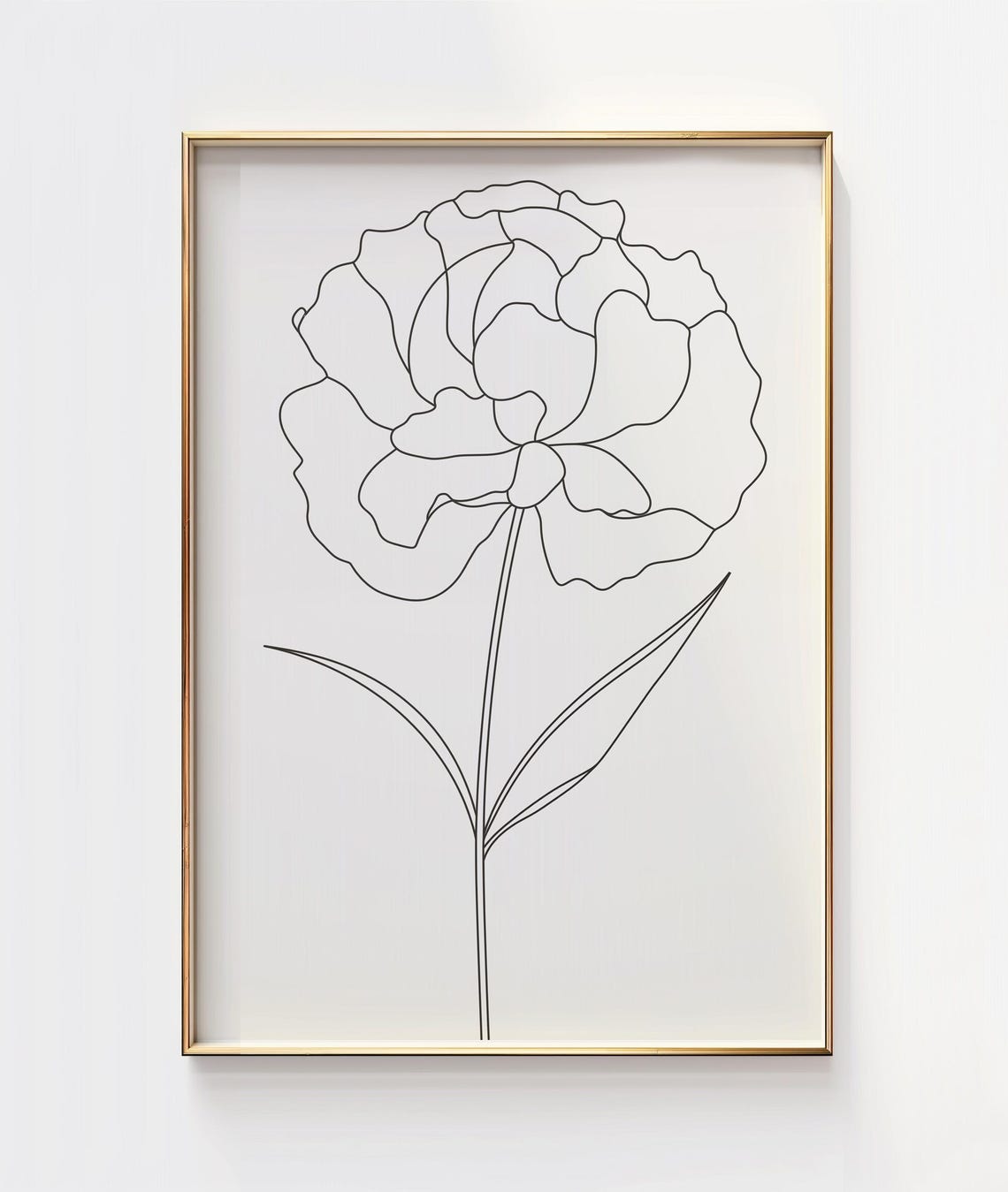 Simple Flower Line Art Minimalist Bloom Botanical Drawing Poster