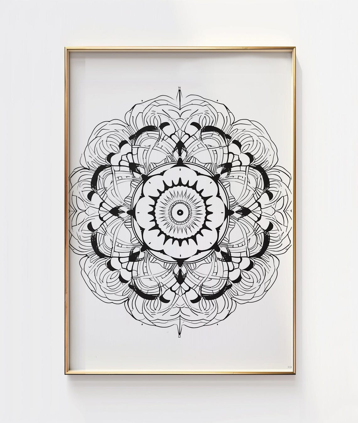Flower Mandala Line Art Print Simple Drawing