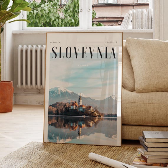 Slovenia Europe Modern Travel Wall Art Design Color Print Wanderlust Decor Home Office Lover Gift