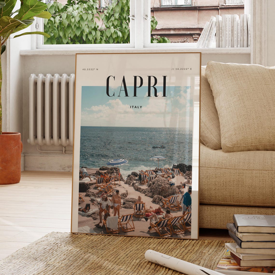 Capri Italy Modern Travel Wall Art Design Color Print Wanderlust Decor Home Office Lover Gift