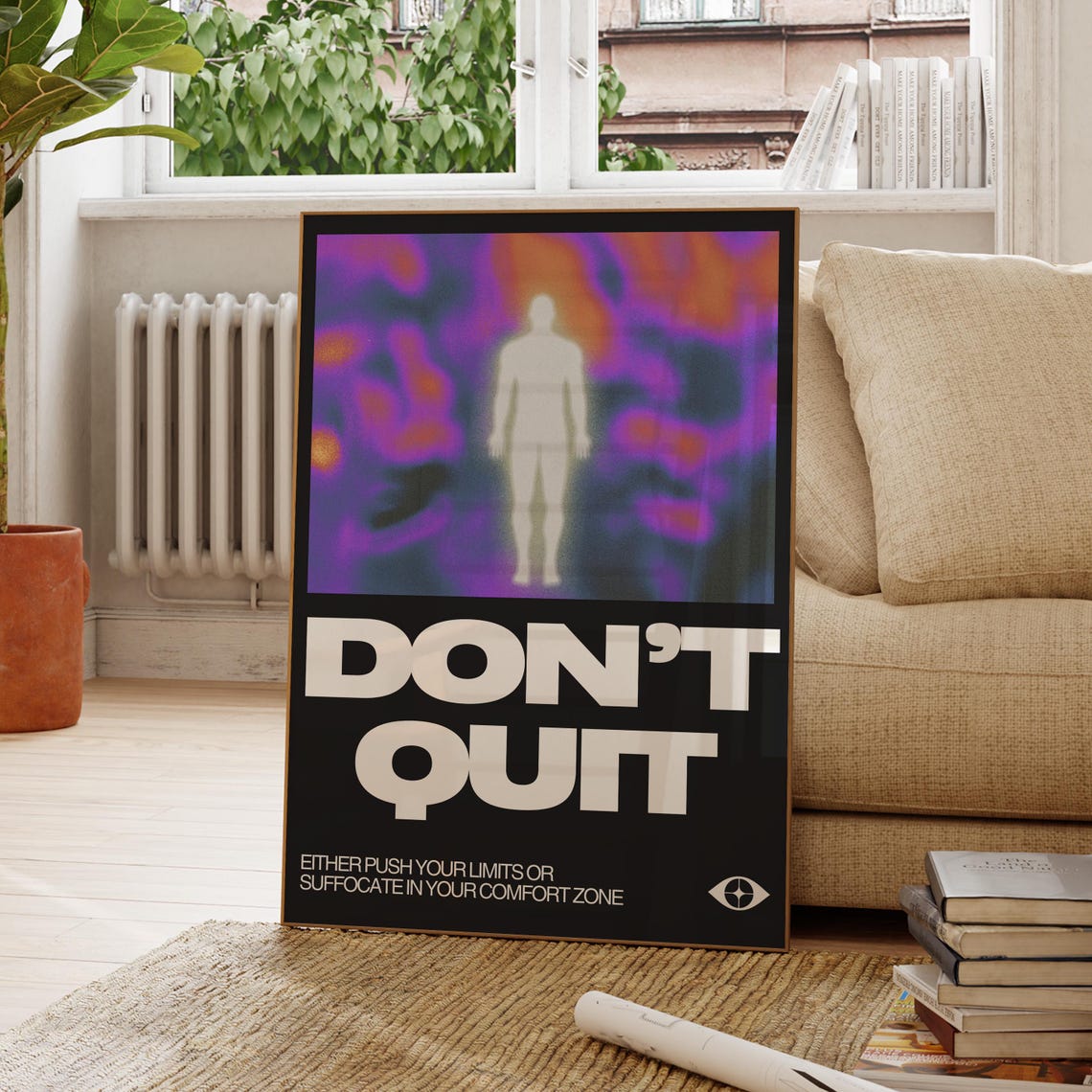 Dont Quit Push Your Limits or Suffocate in Comfort Zone Quote Poster