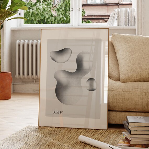 Abstract Wall Art Neutral Tones Poster Minimalist For Modern Decor Home Office Gift Lovers Stylish
