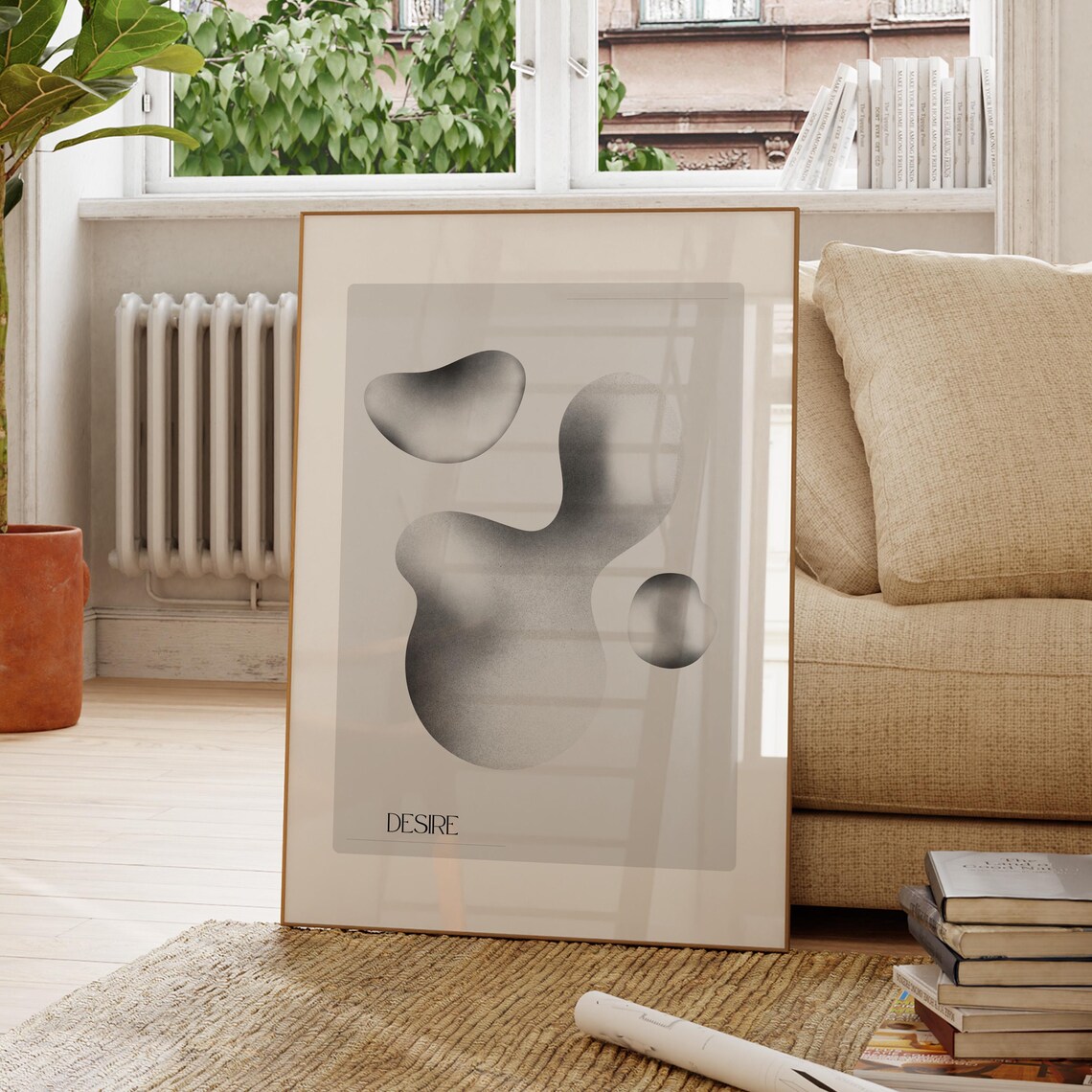 Abstract Wall Art Neutral Tones Poster Minimalist For Modern Decor Home Office Gift Lovers Stylish