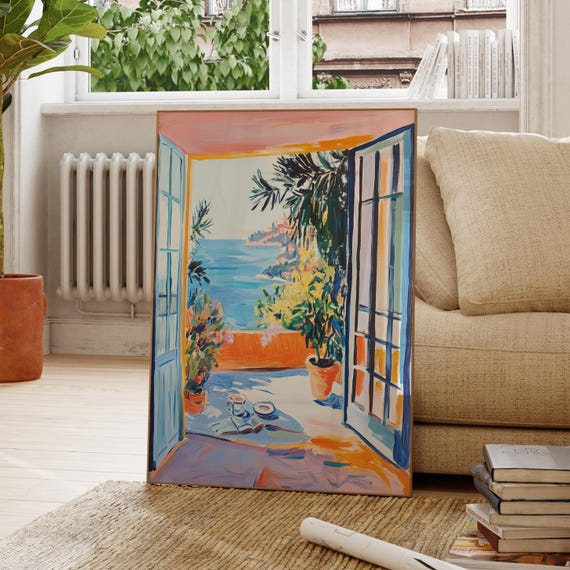 Open Window Henri Matisse Print Style Fauvism Painting Modern Exhibition Patio Doors Greece Mediterranean Sea 4
