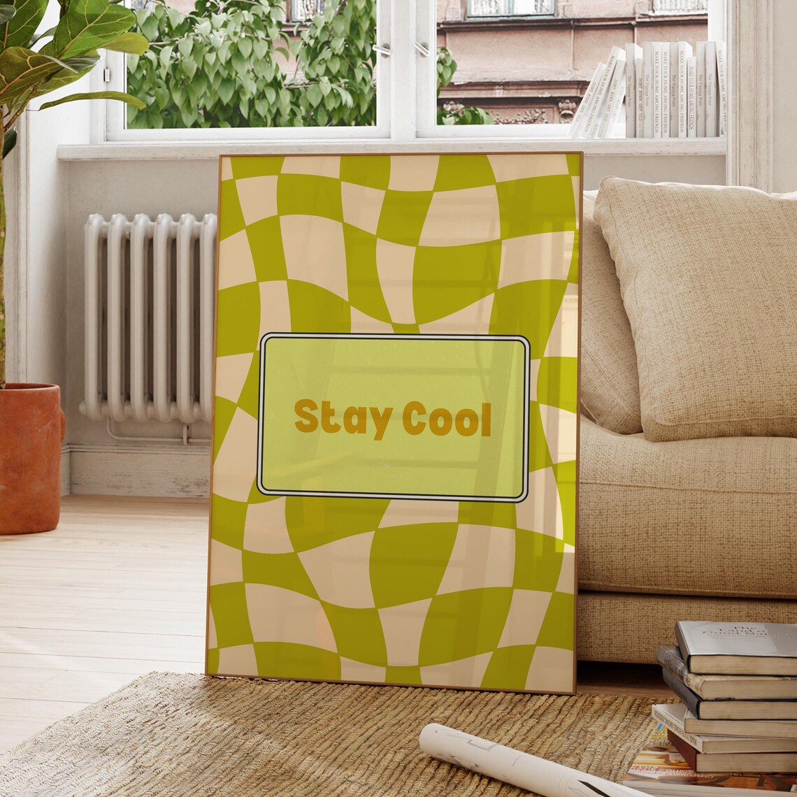 Stay Cool Quote Art Motivational Wall Decor Inspirational Poster Modern Office Positive Quotes