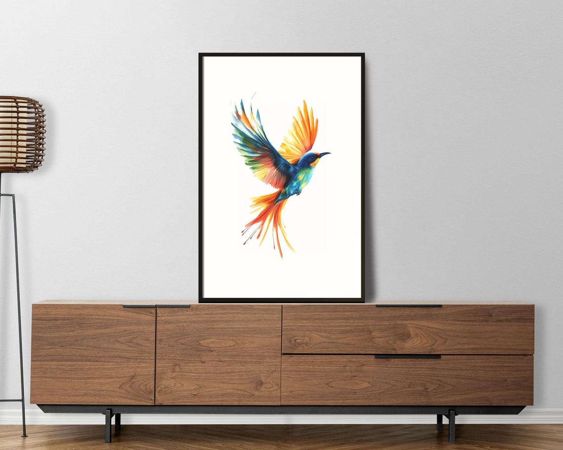 Minimalist Painted Bird Art Print - Image 4