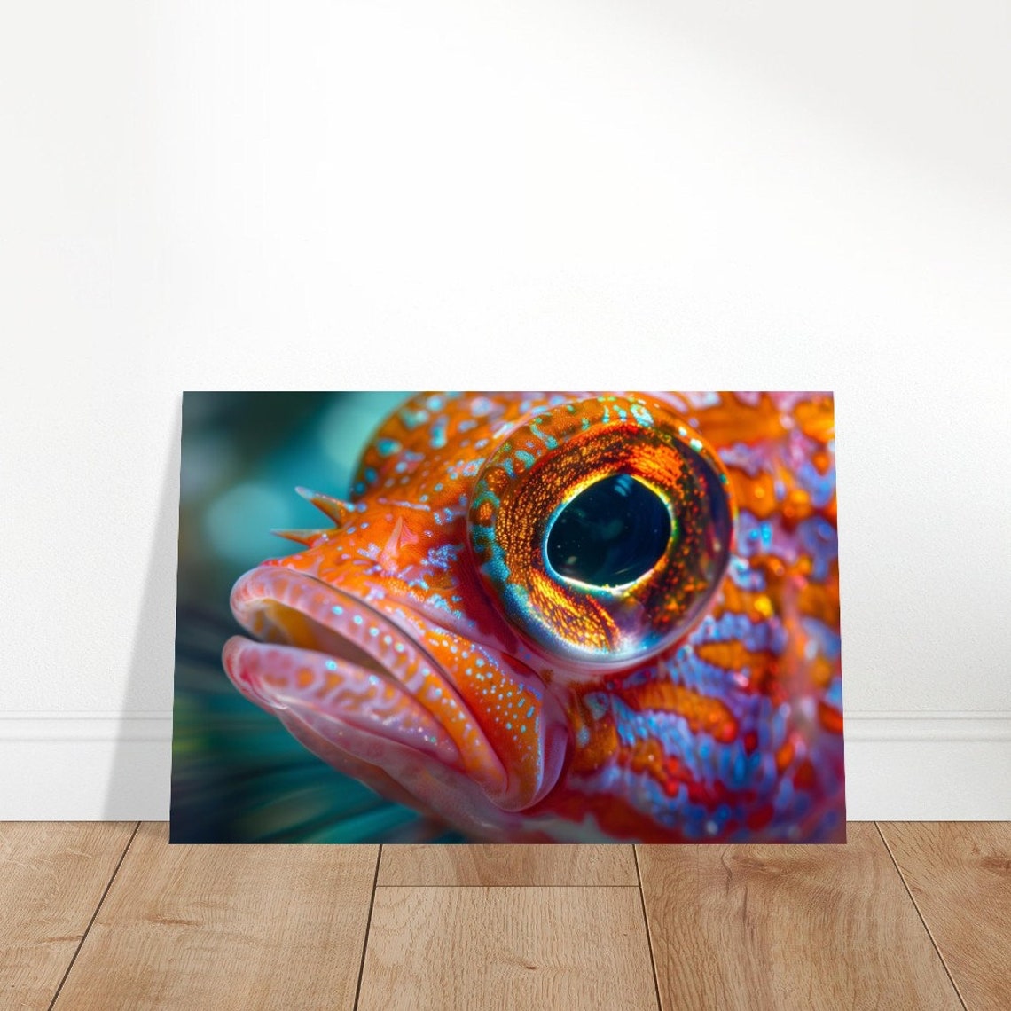 Colorful Coral Reef Fish Close Up Vibrant Eye Macro Underwater Poster