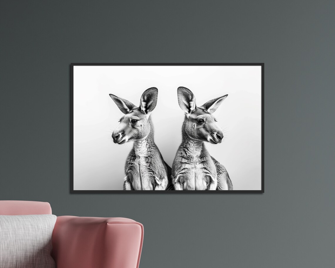 Two Shorebirds Black White Minimalist Nature Photography Wall Art - Image 2