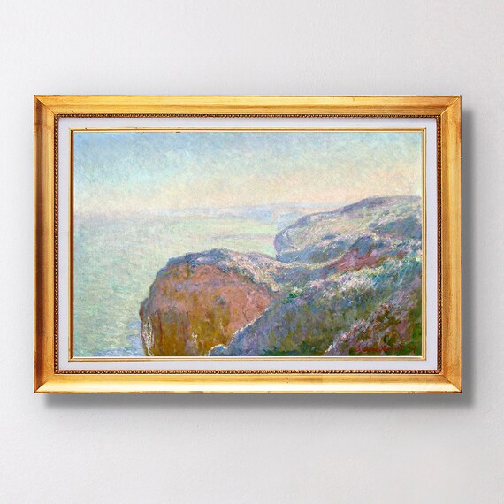 Claude Monet Val Saint Nicolas Near Dieppe Morning Coast Cliffs Poster