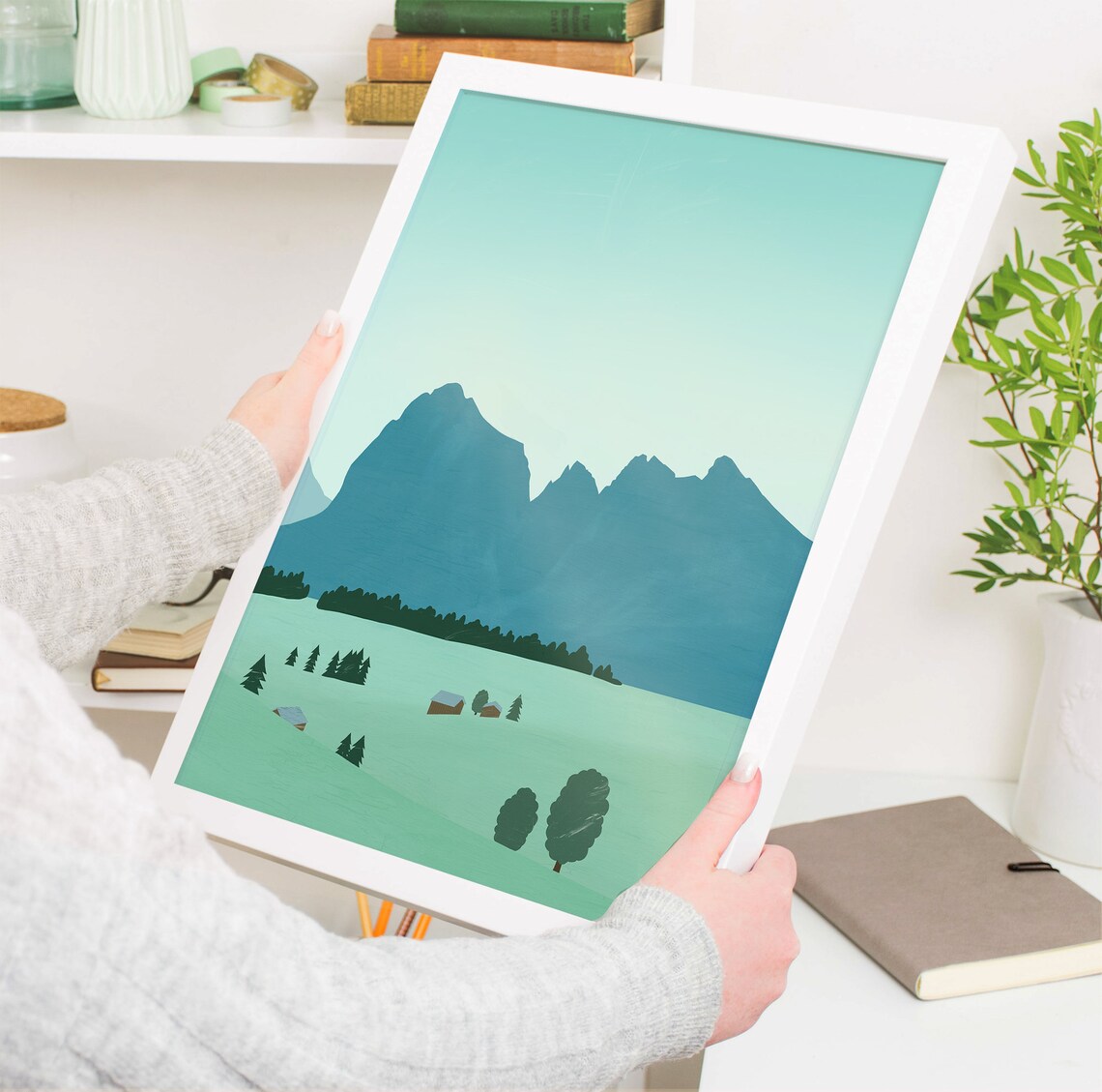 Dolomites Mountains Minimalist Landscape Art Print - Image 4