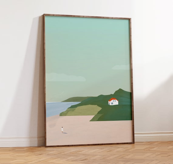 Denmark Poster, Minimalist Scandinavian Landscape