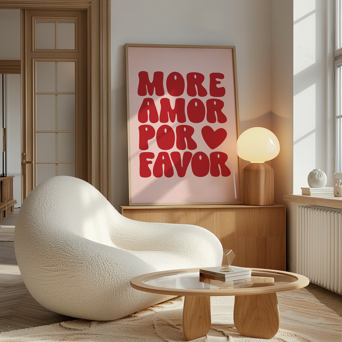 More Amor Por Favor Wall Art Print Dopamine Wall Art Trendy Wall Art Amor Quote Print Preppy Room Deco Danish Room Decor Love Pink Prints