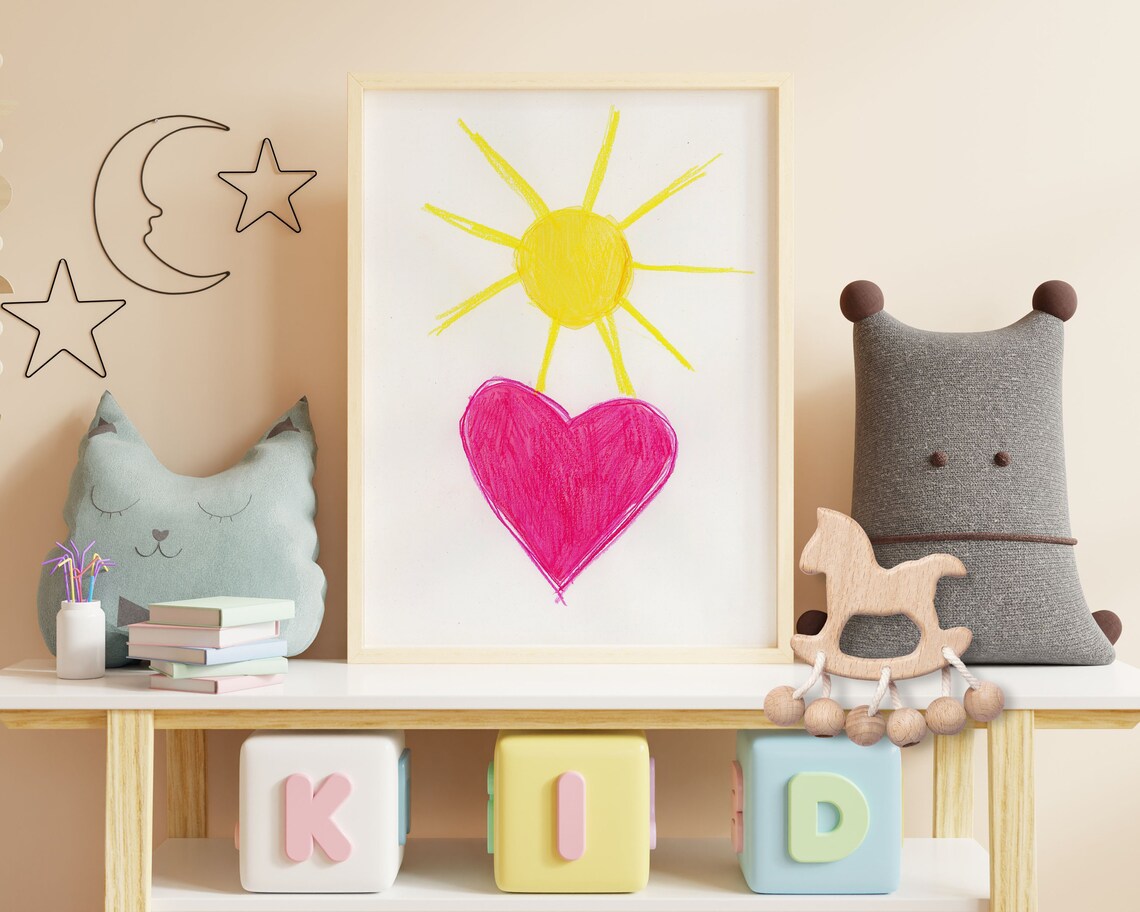 Heart Love Nursery Sun Illustration Art Print - Image 4
