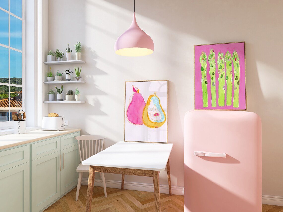 Pear Kitchen Print Decor Wall Art Fruit Painting Fruit Illustration Poster - Image 4