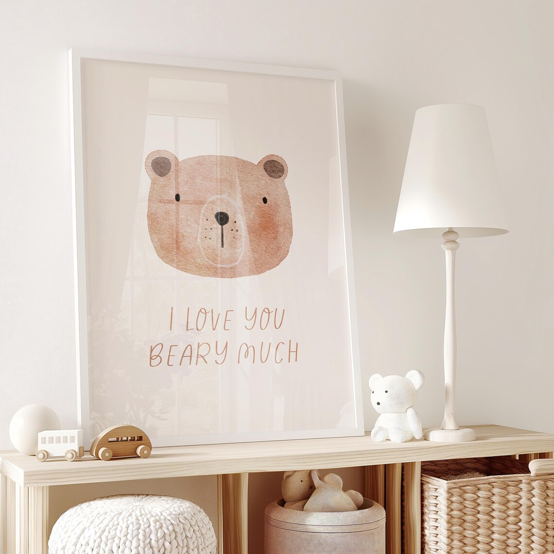 Whimsical Watercolor Bear Nursery Art Print, Cute - Image 2