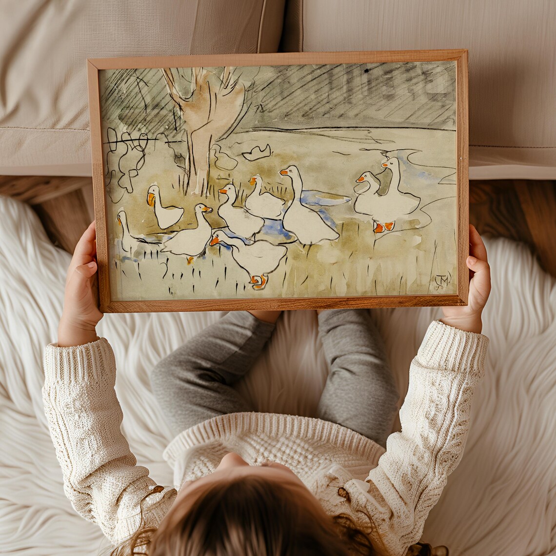 Goose Retro Nursery Wall Art Animal Art Print - Image 3