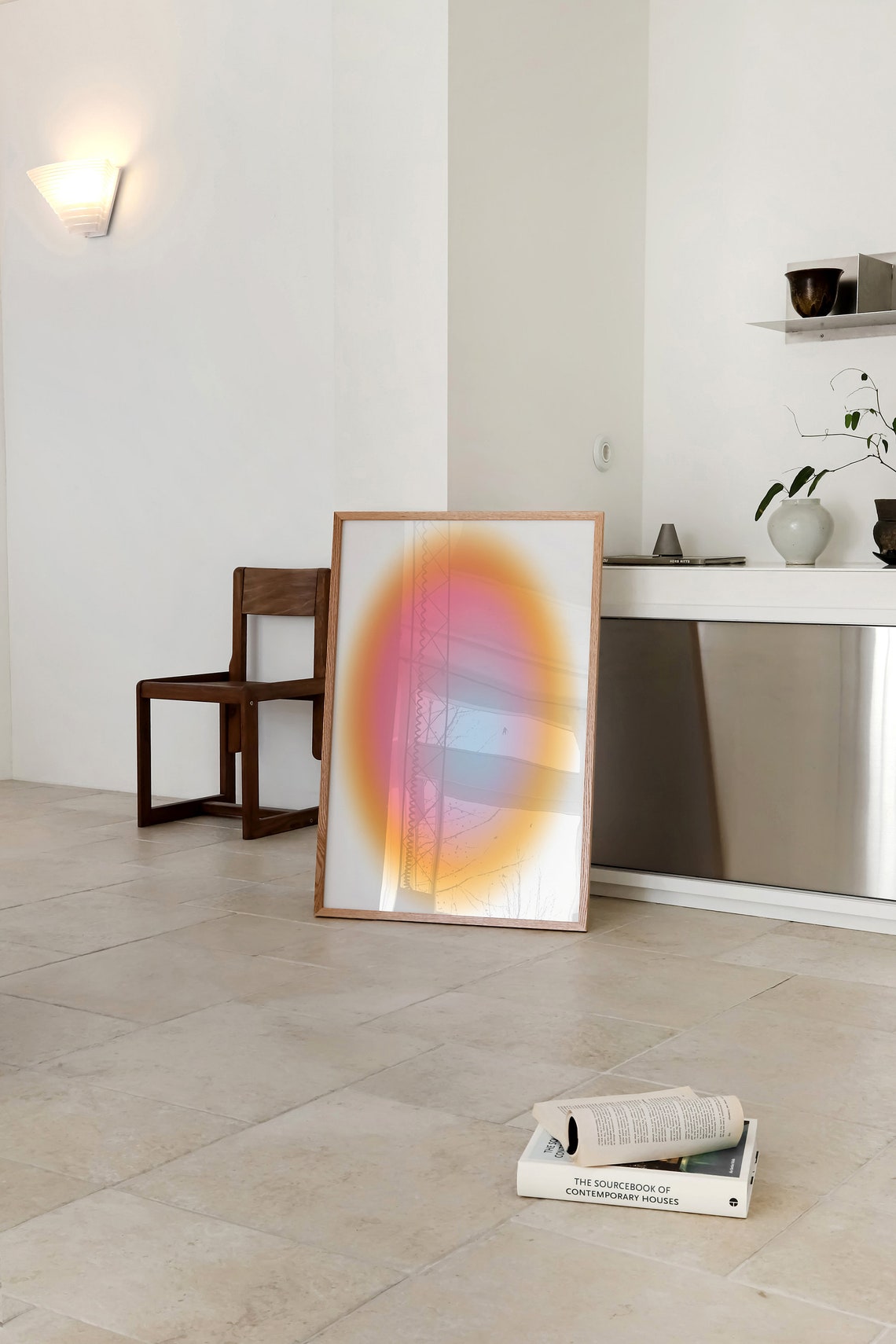 Multicolor Aura Gradient Pink Orange Blue Abstract Art Poster - Image 2