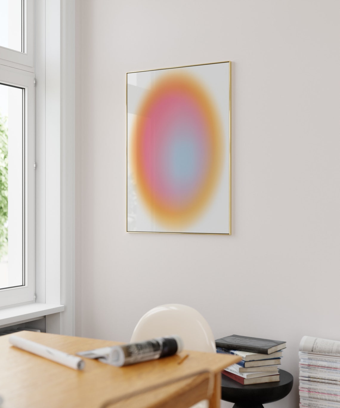 Multicolor Aura Gradient Pink Orange Blue Abstract Art Poster - Image 5