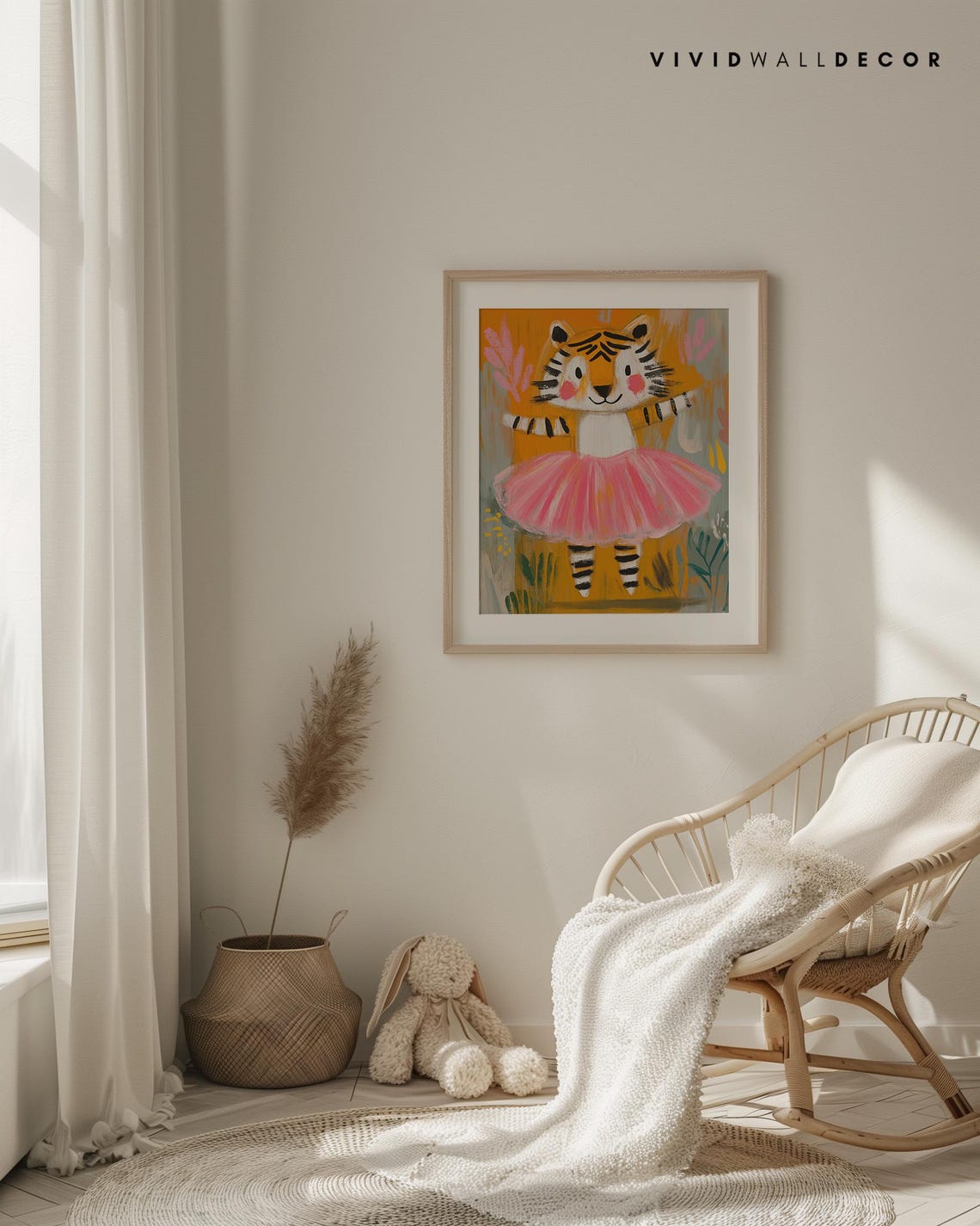 Cute Tiger Cub In Pink Tutu Adorable Kids Nursery Wall Poster - Image 4