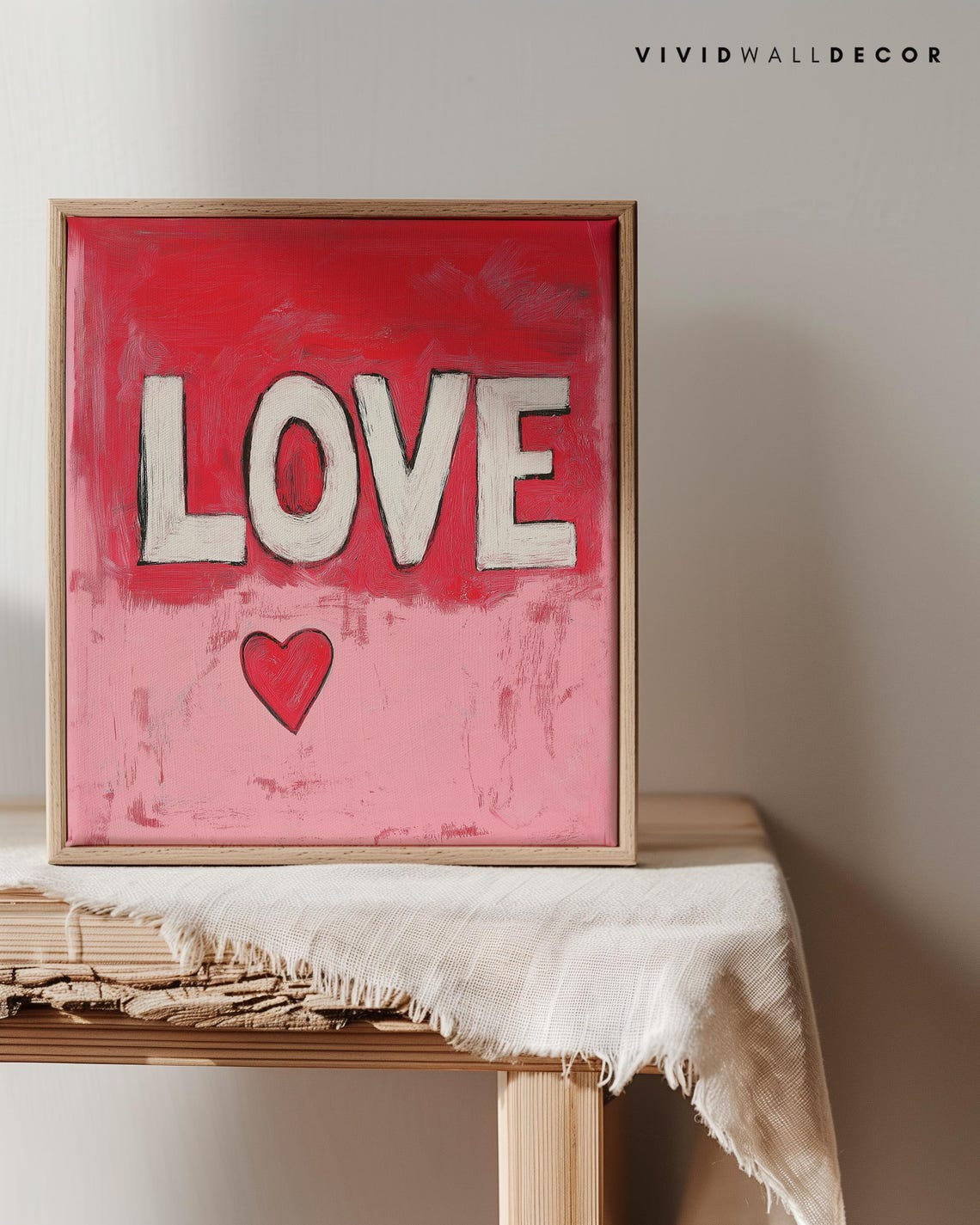 Love Typography Big Red Heart Bold Modern Romantic Wall Poster - Image 2