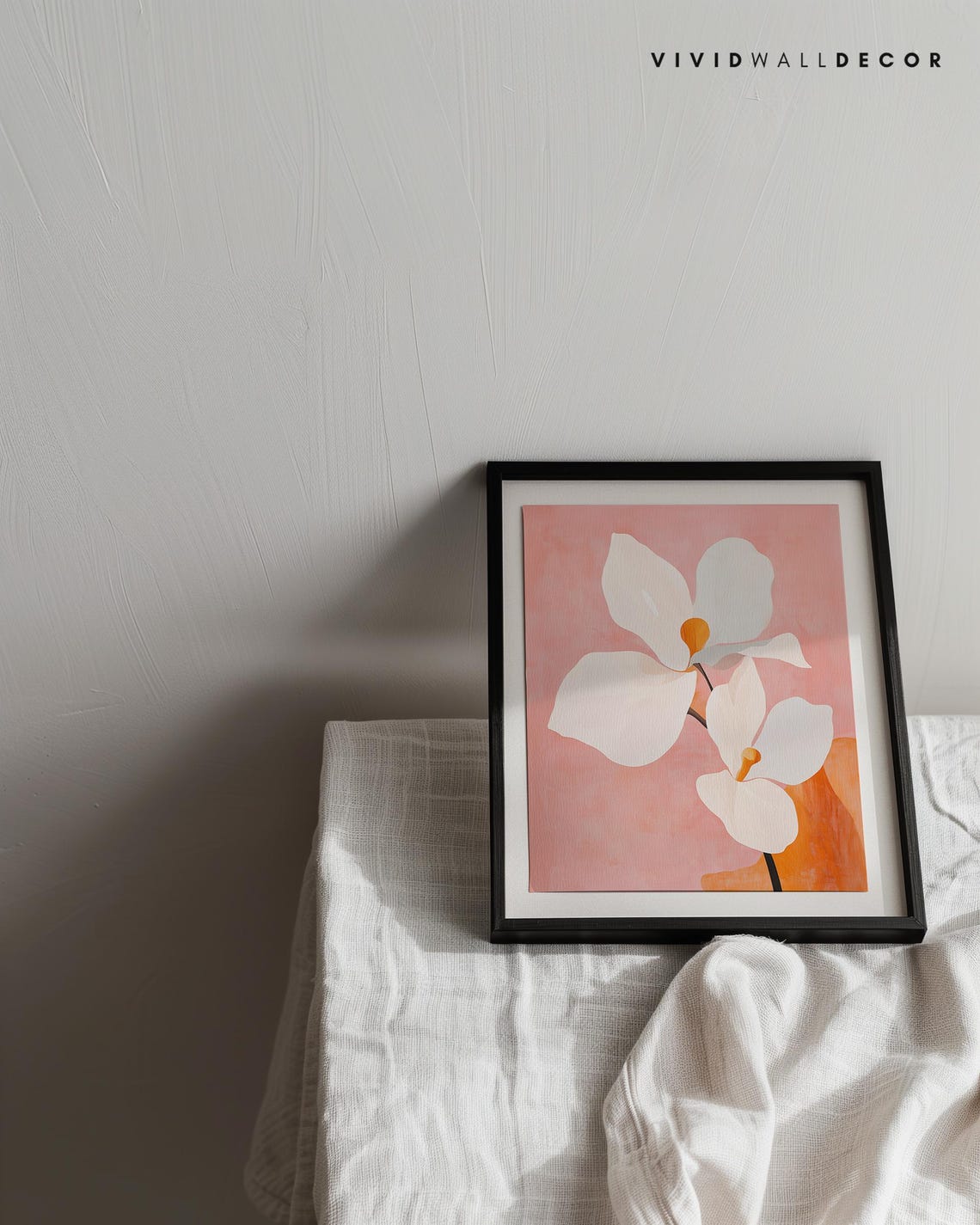 White Orchid Blooms Blush Pink Serene Minimal Elegant Floral Poster - Image 3