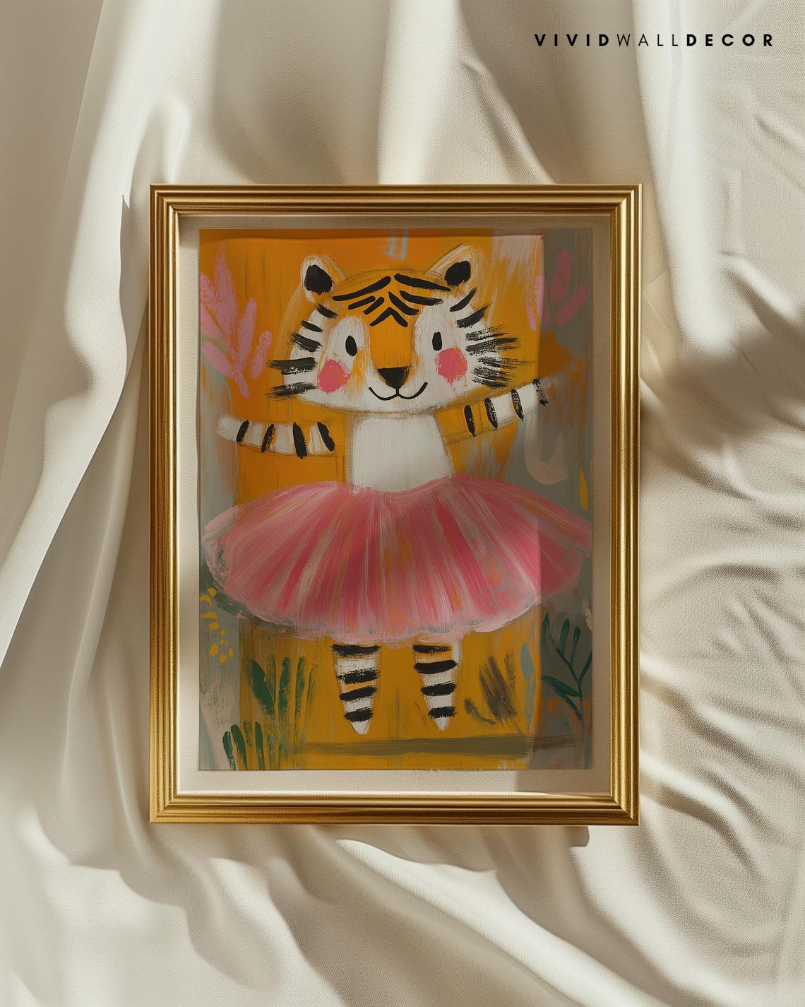 Cute Tiger Cub In Pink Tutu Adorable Kids Nursery Wall Poster - Image 3