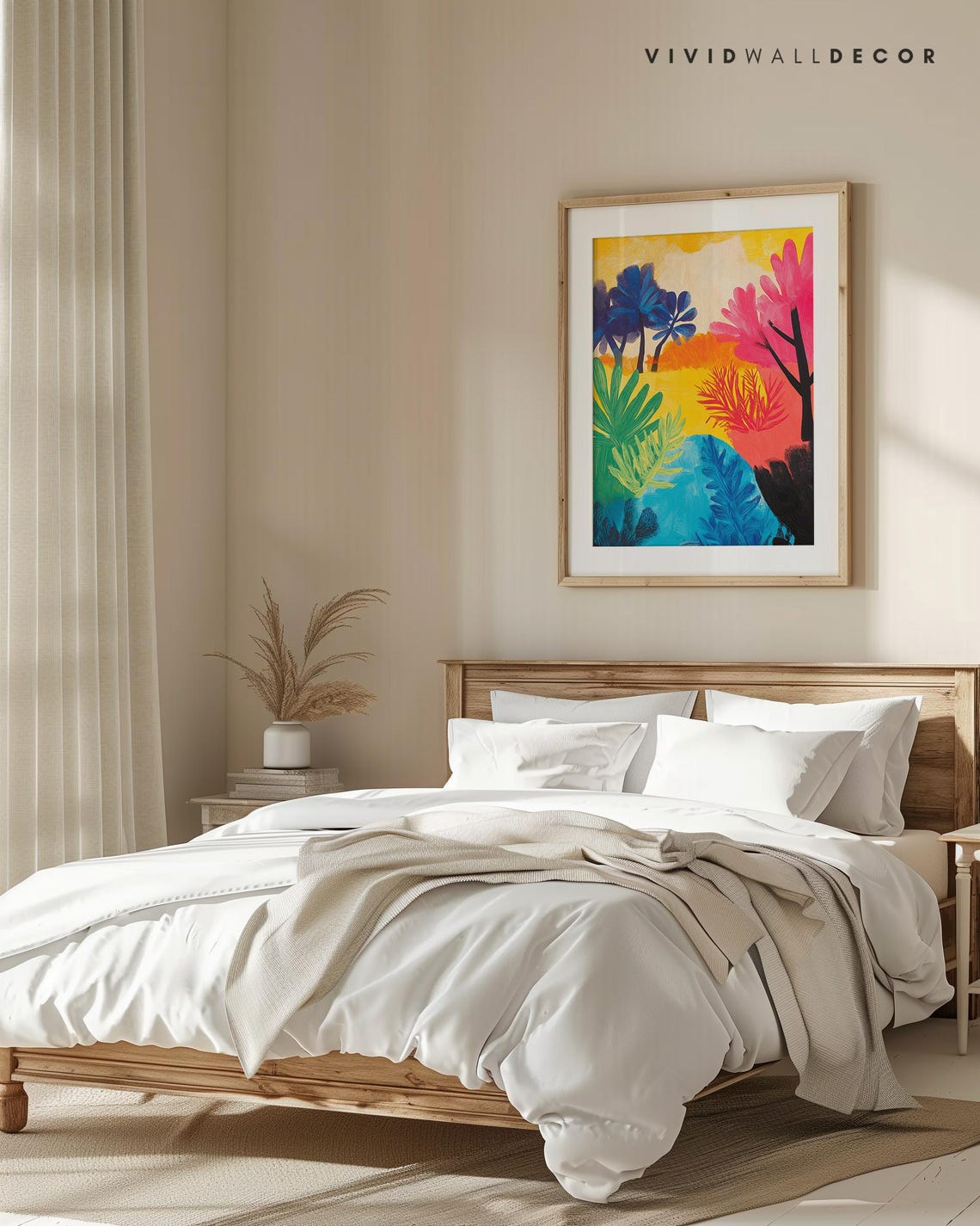 Abstract Tropical Sunset Jungle Foliage Vibrant Color Wall Poster - Image 2