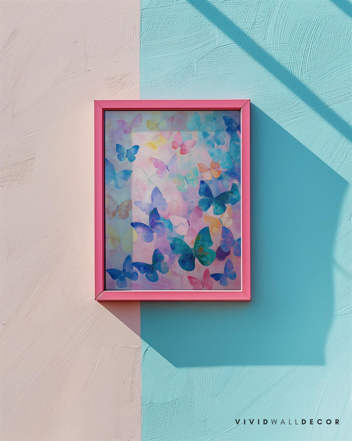 Pastel Watercolor Butterflies Dreamy Romantic Nature Art Poster - Image 2