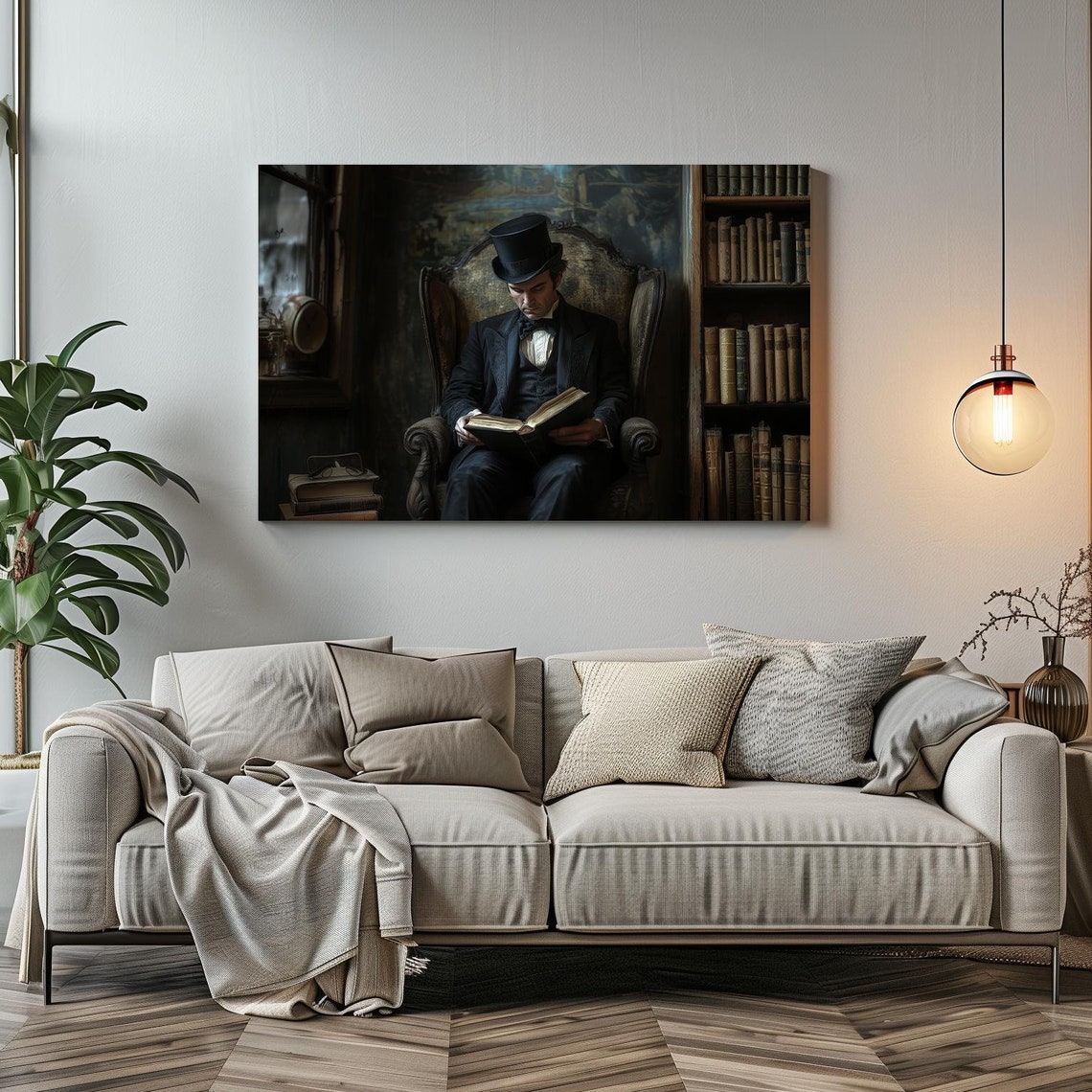 Dapper Reading Maximalist Eclectic Victorian Print Bold Altered Book Library Portrait Fantasy Fun Colorful Renaissance Rustic Art