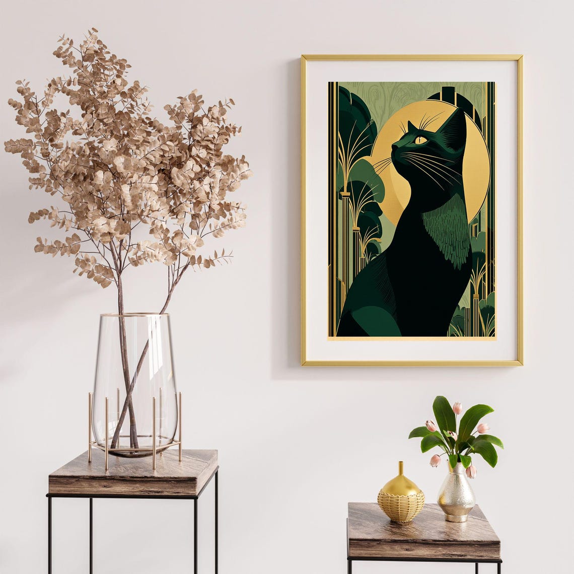 Art Deco Cat Print, Vintage Wall Poster - Image 3