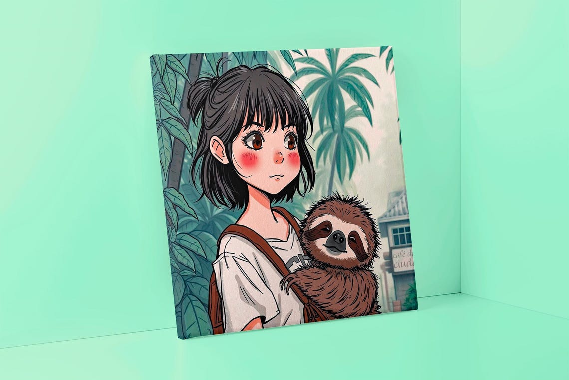 Sloth Watercolor Children's Room Illustration - Image 5