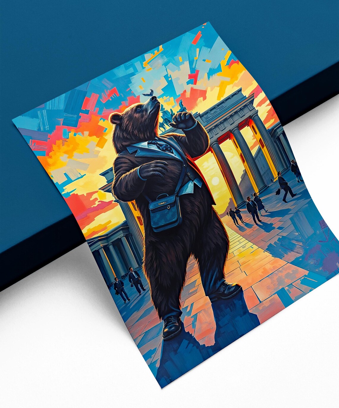 Berlin Brandenburg Gate Bear Poster, Mens Gift - Image 4